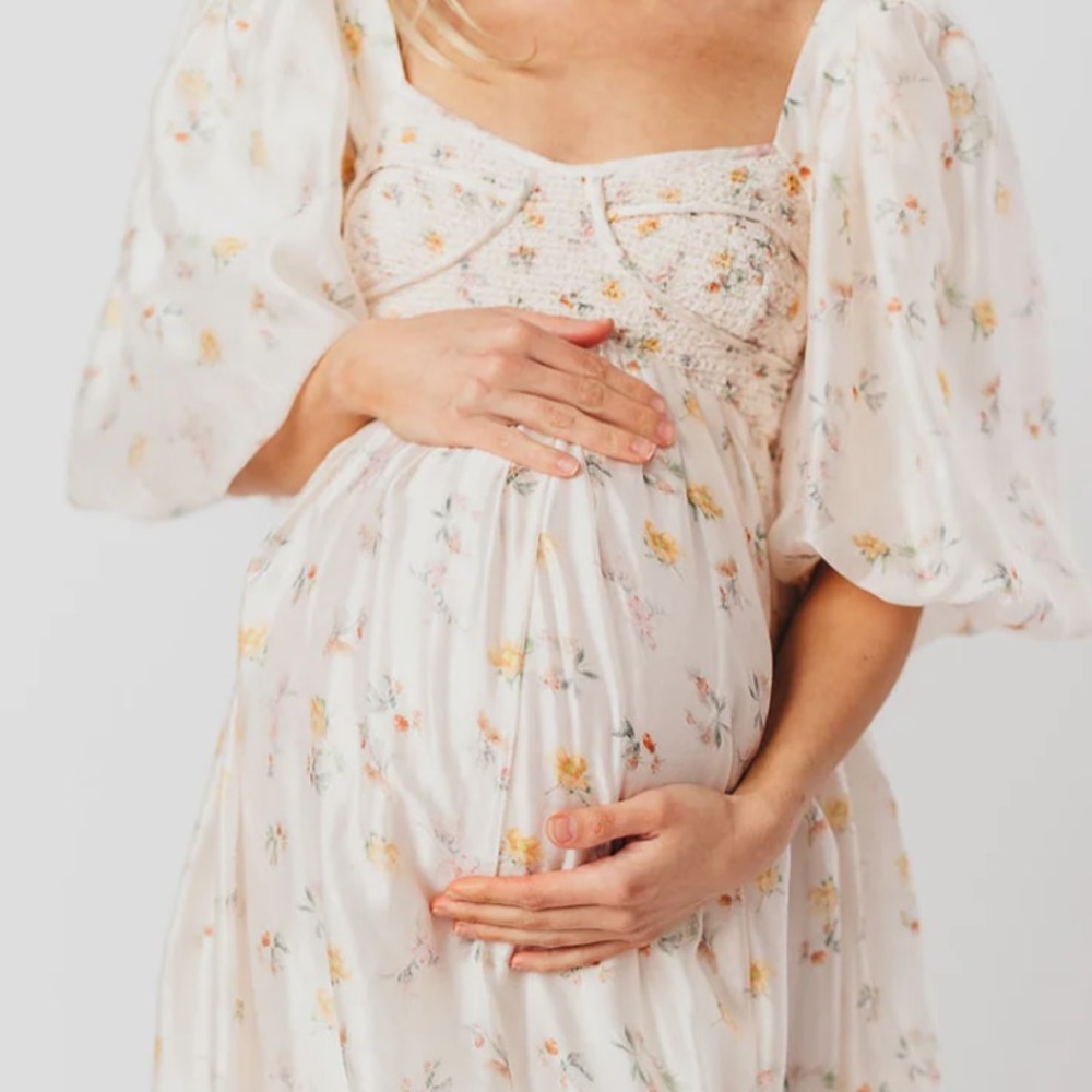 Harlow Maxi Dress in Tiny Yellow Floral - Bump Friendly